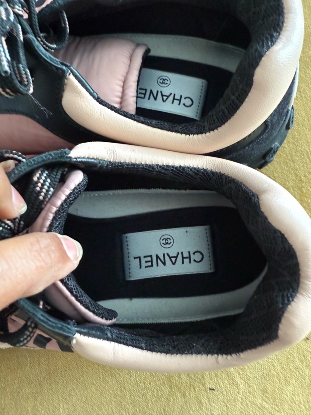 CHANEL Pink and Black Women's Sneakers with Logo Side Detail - Picture 4 of 7